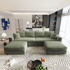 Plush Corduroy 4-Seat Sofa