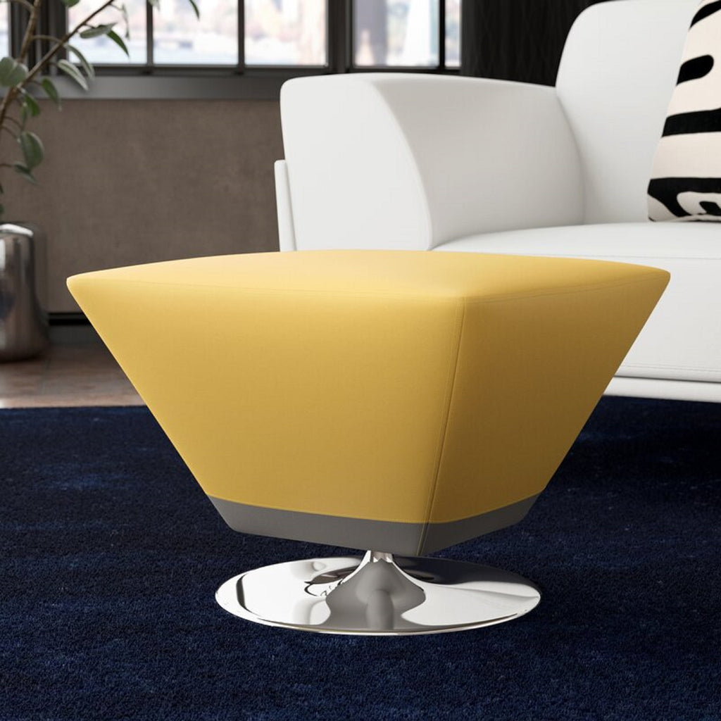 Diamond Vegan Leather Accent Ottoman