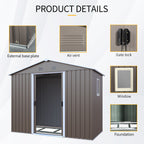 8ft x 4ft Outdoor Metal Storage Shed With Window