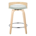 24" Contemporary Fixed-Height Counter Stool with Swivel