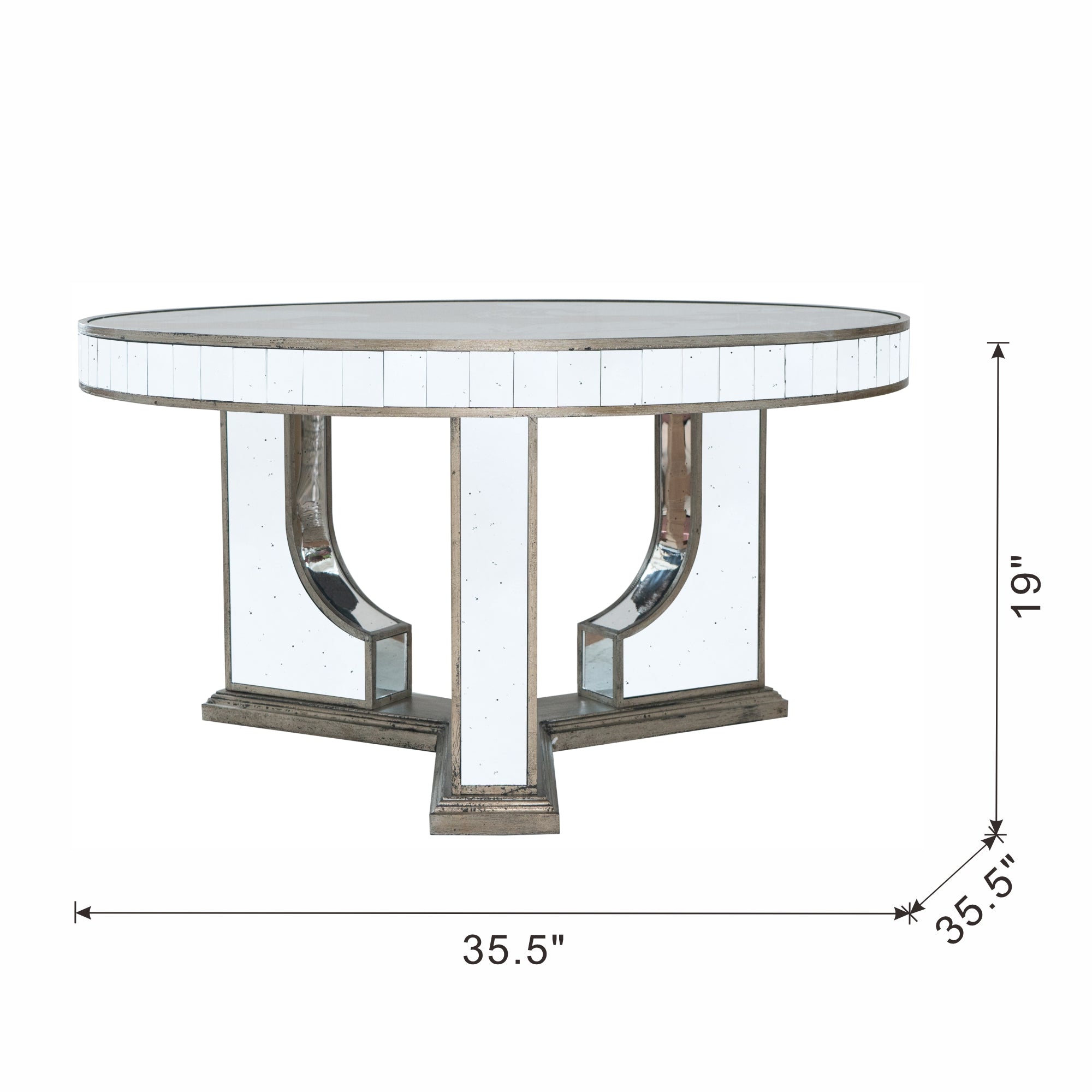 35.5" Round Coffee Table with Elegant Floral Design
