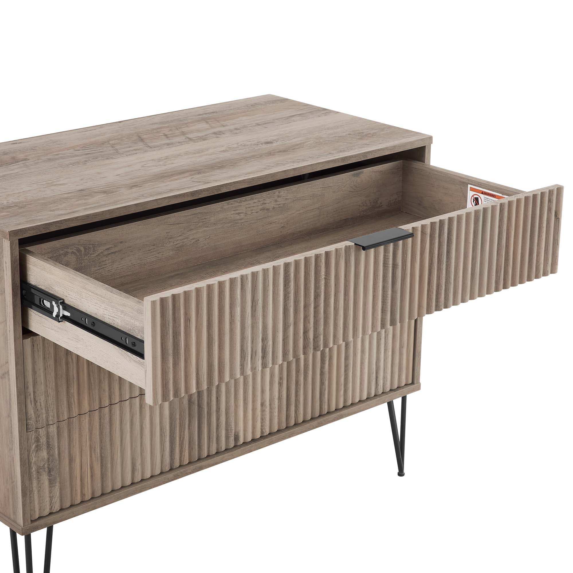 Dumbo 35" Fluted Dresser in Rustic