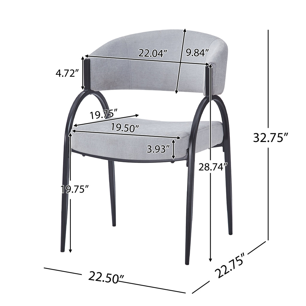 Upholstered Dining Chairs With Metal Legs (Set of 2)