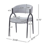 Upholstered Dining Chairs With Metal Legs (Set of 2)
