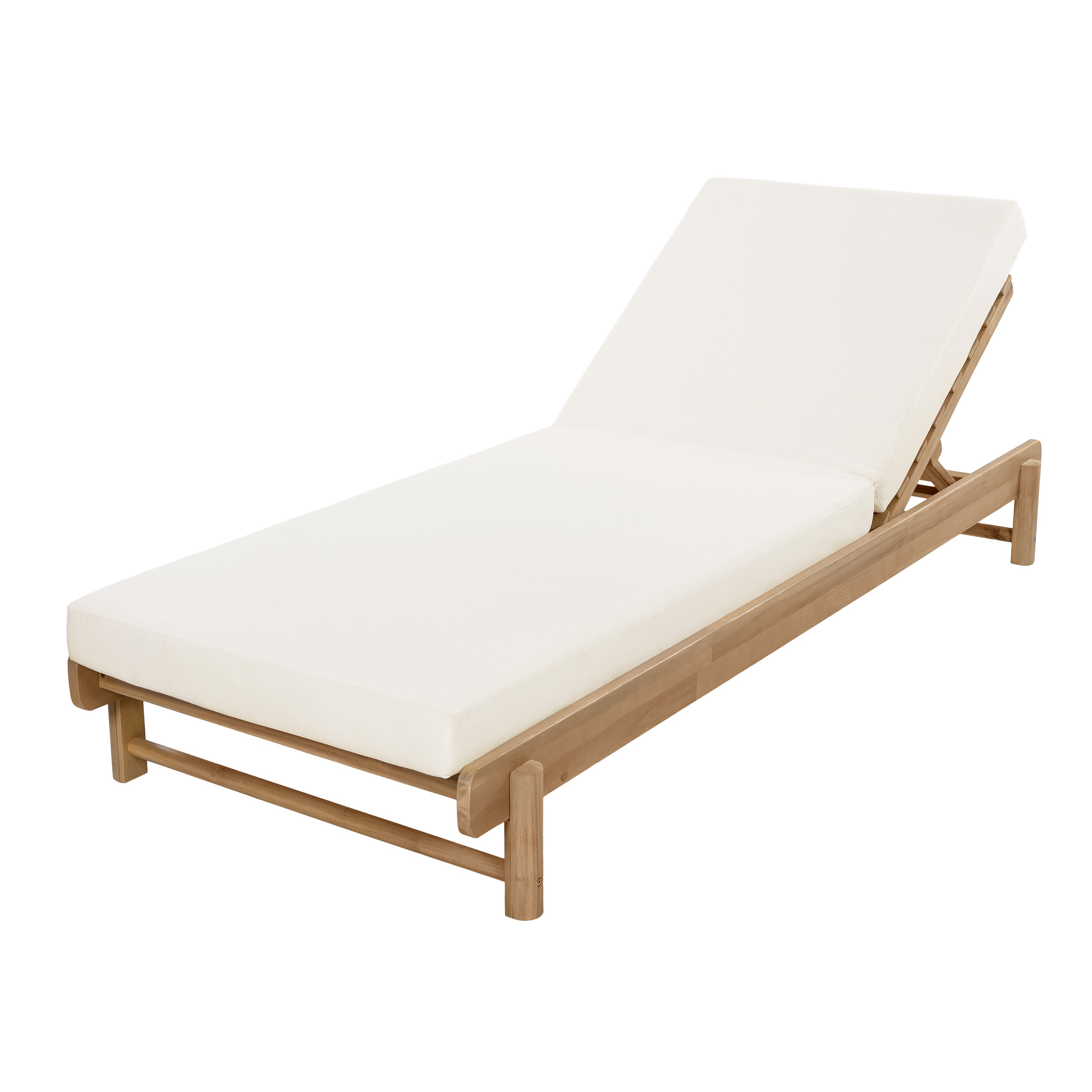 Light Teak Acacia Wood Chaise Lounge Set