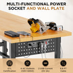 96" Adjustable Workbench with Side Pegboard
