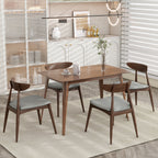 Set of 2 Retro Rubberwood Chairs with Ergonomic Back & Plush Cushions
