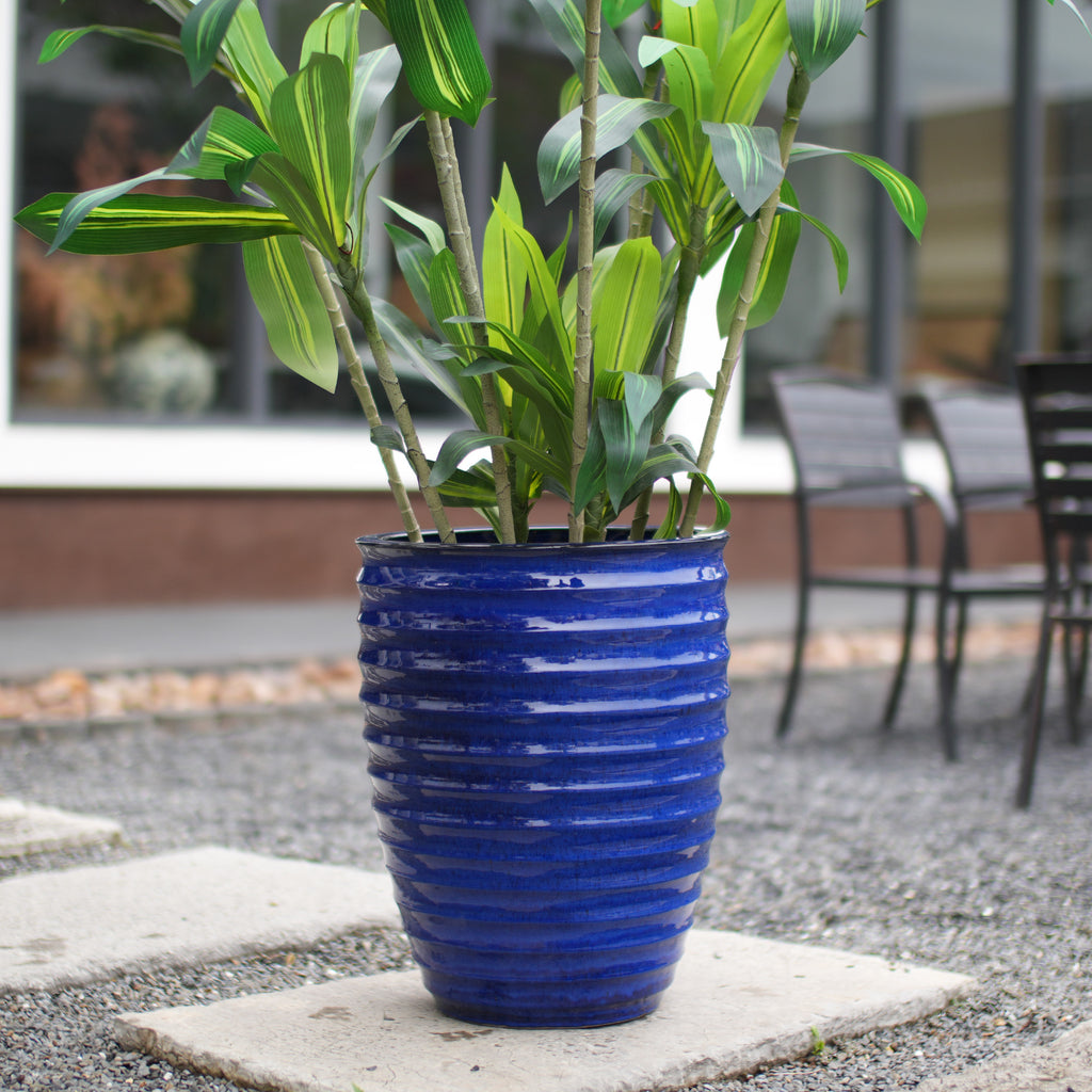 Handmade Sapphire Ceramic Garden Pot