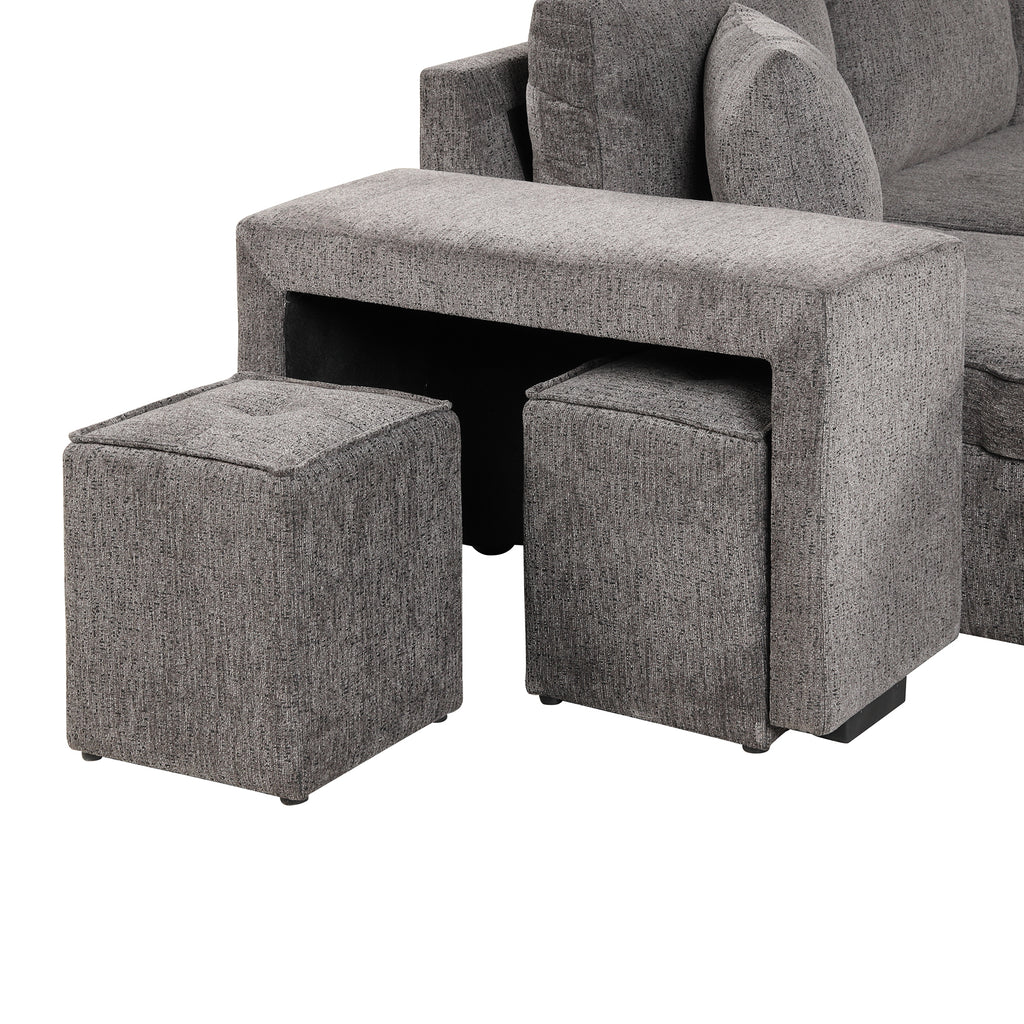 104.5" Modern L-Shape 3 Seat Reversible Sectional Couch