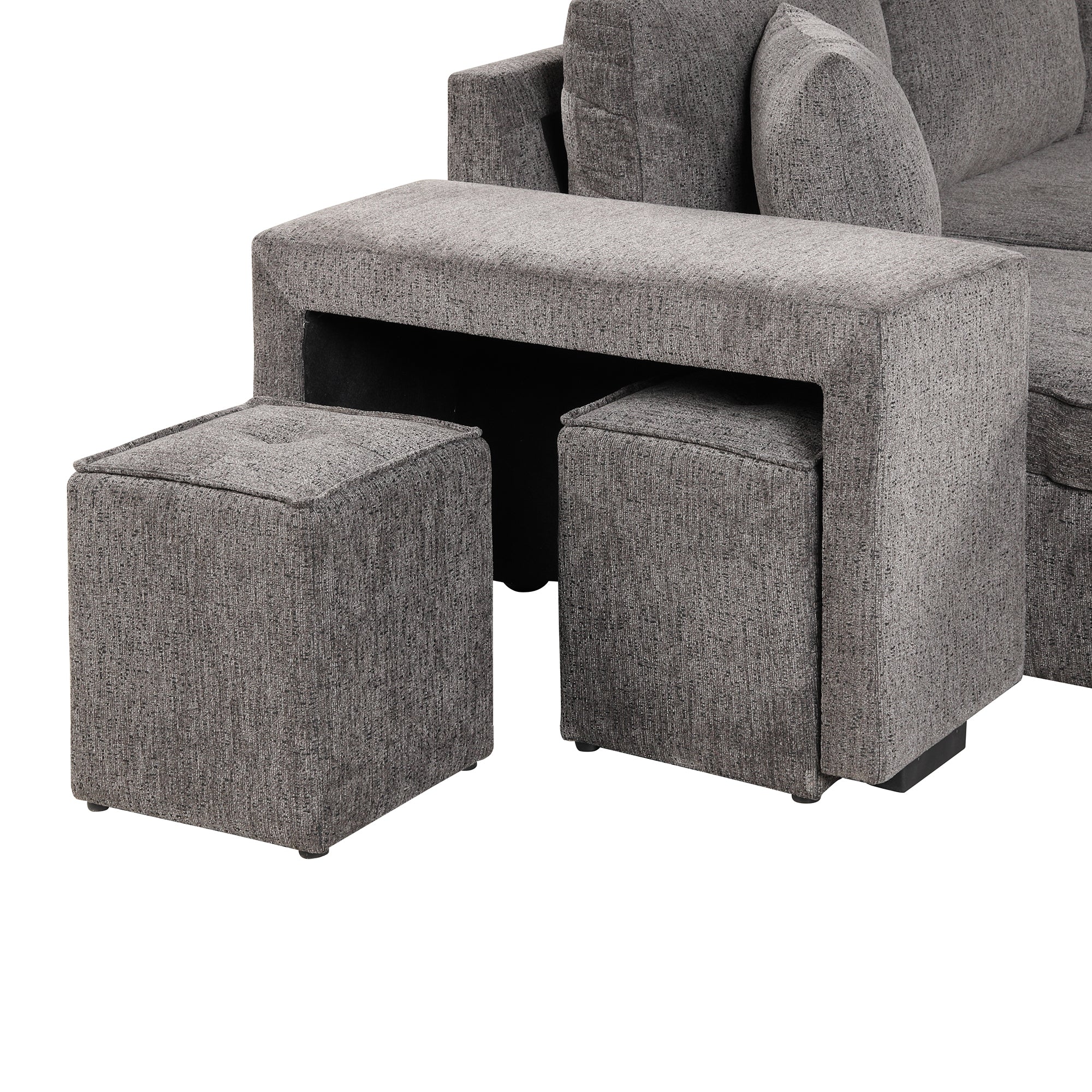 104.5" Modern L-Shape 3 Seat Reversible Sectional Couch