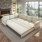 118" L-Shaped Sofa Couch with Pull-Out Bed