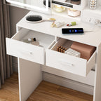 Small Makeup Vanity Desk with Mirror & Adjustable LED Lights