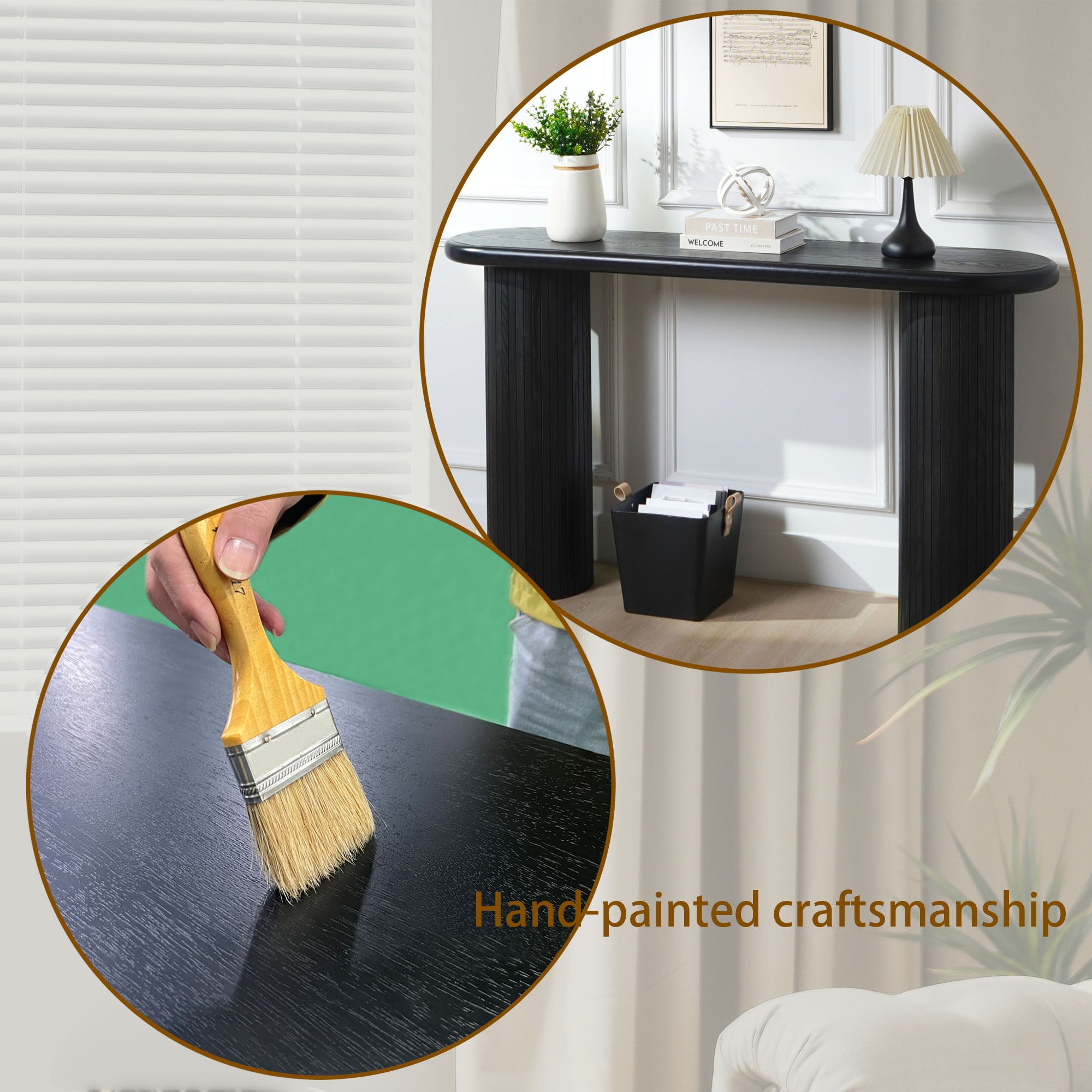 Wood Console Table, Modern
