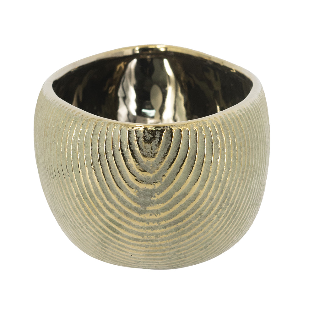 Ceramic Planter Bowl with Textured Finish
