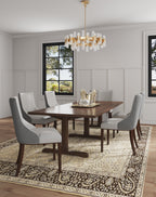 Shubert Vegan Leather and Velvet Dining Chair