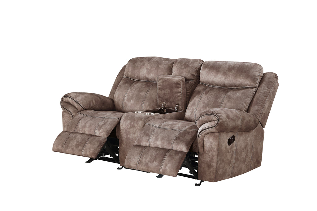 Zubaida Two Tone Chocolate Velvet 3PCS Recliner Living Room Set