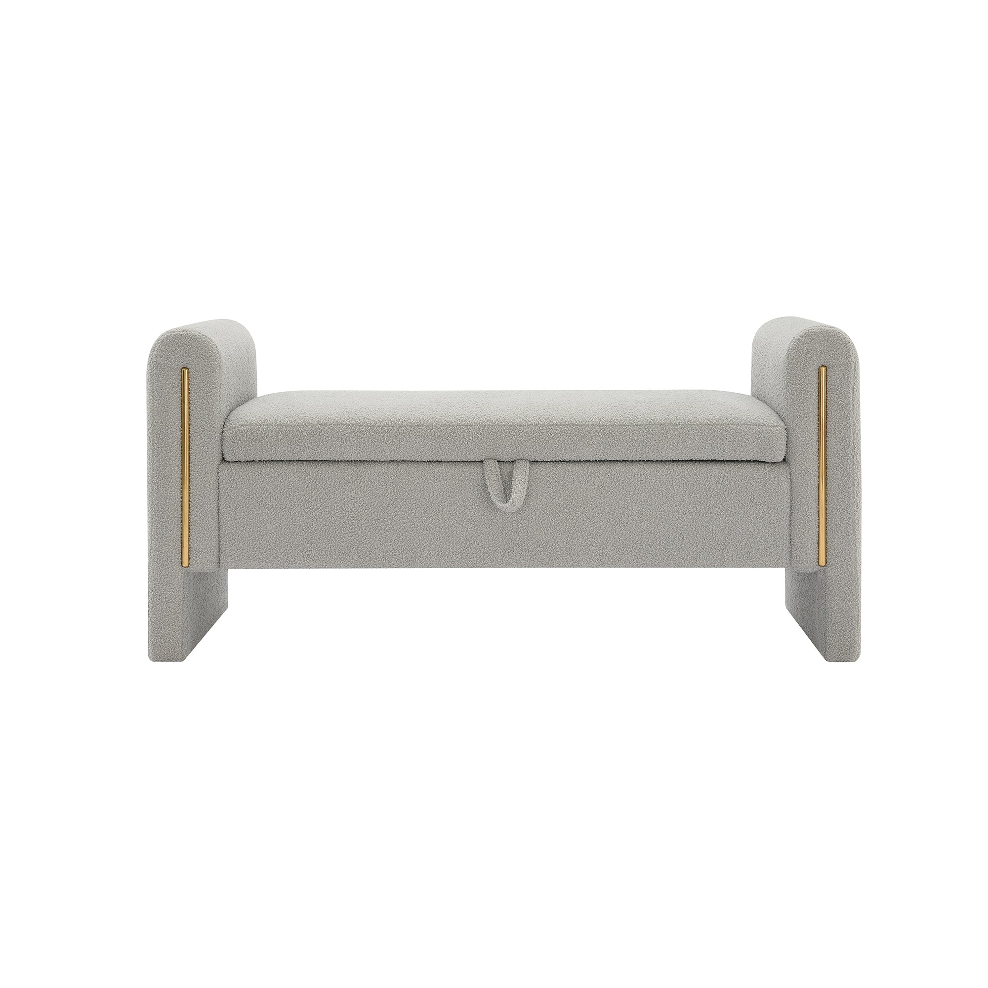 Modern Teddy Bed End Bench with Arms and Storage