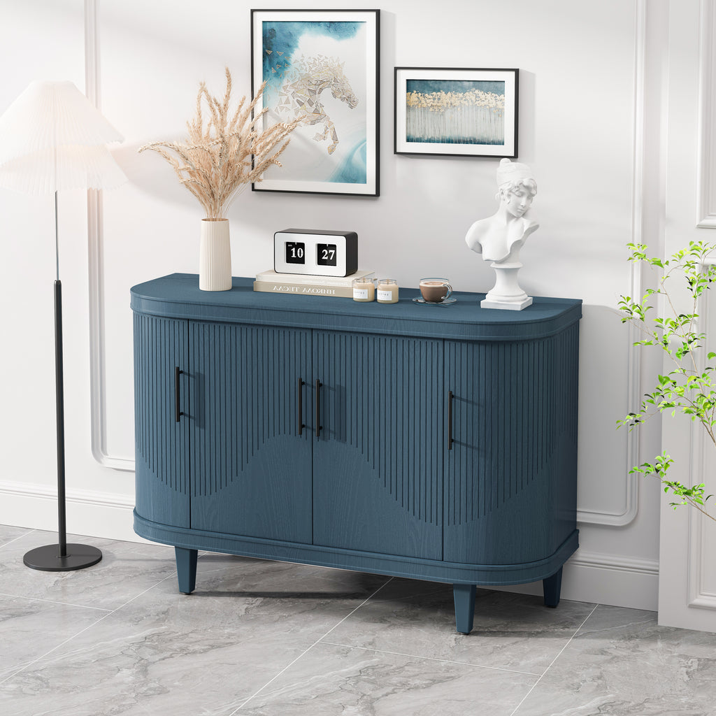 Modern Curved Sideboard 47.2-Inch Decorative Storage Cabinet