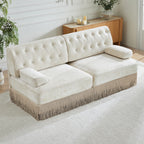 Soft Velvet Fabric Chesterfield Style Sofa