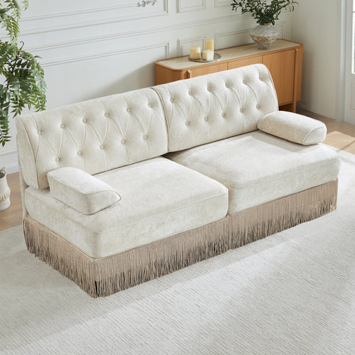 Soft Velvet Fabric Chesterfield Style Sofa