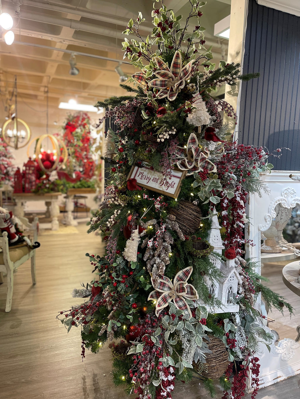 Fringes Embellished Tree Shape Ornament Set of 6