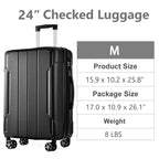 Hardshell Luggage - Lightweight Durable ABS Suitcases with Double Wheels