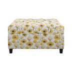 Golden Floral Storage Ottoman