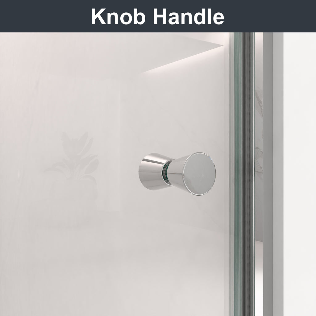 Frameless Circular Pivot Shower Door - 34"W x 72"H