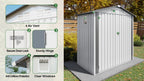 6X3.6FT Metal Storage Shed with Peaked Roof