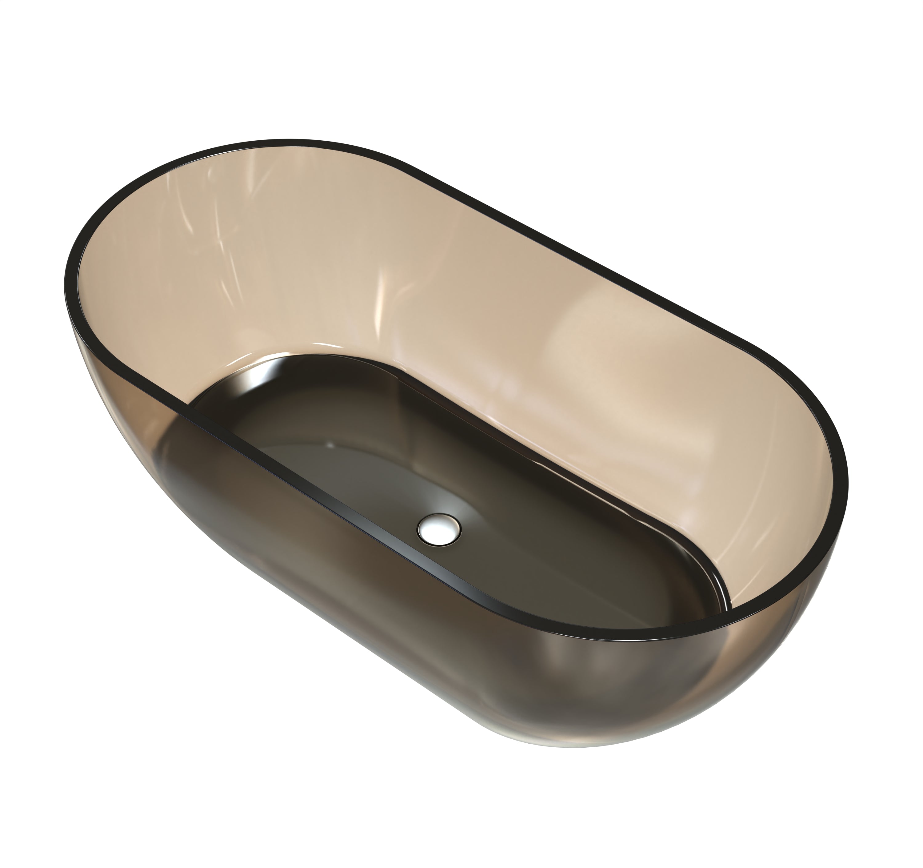 59 Inch Resin Oval Freestanding Bathtub