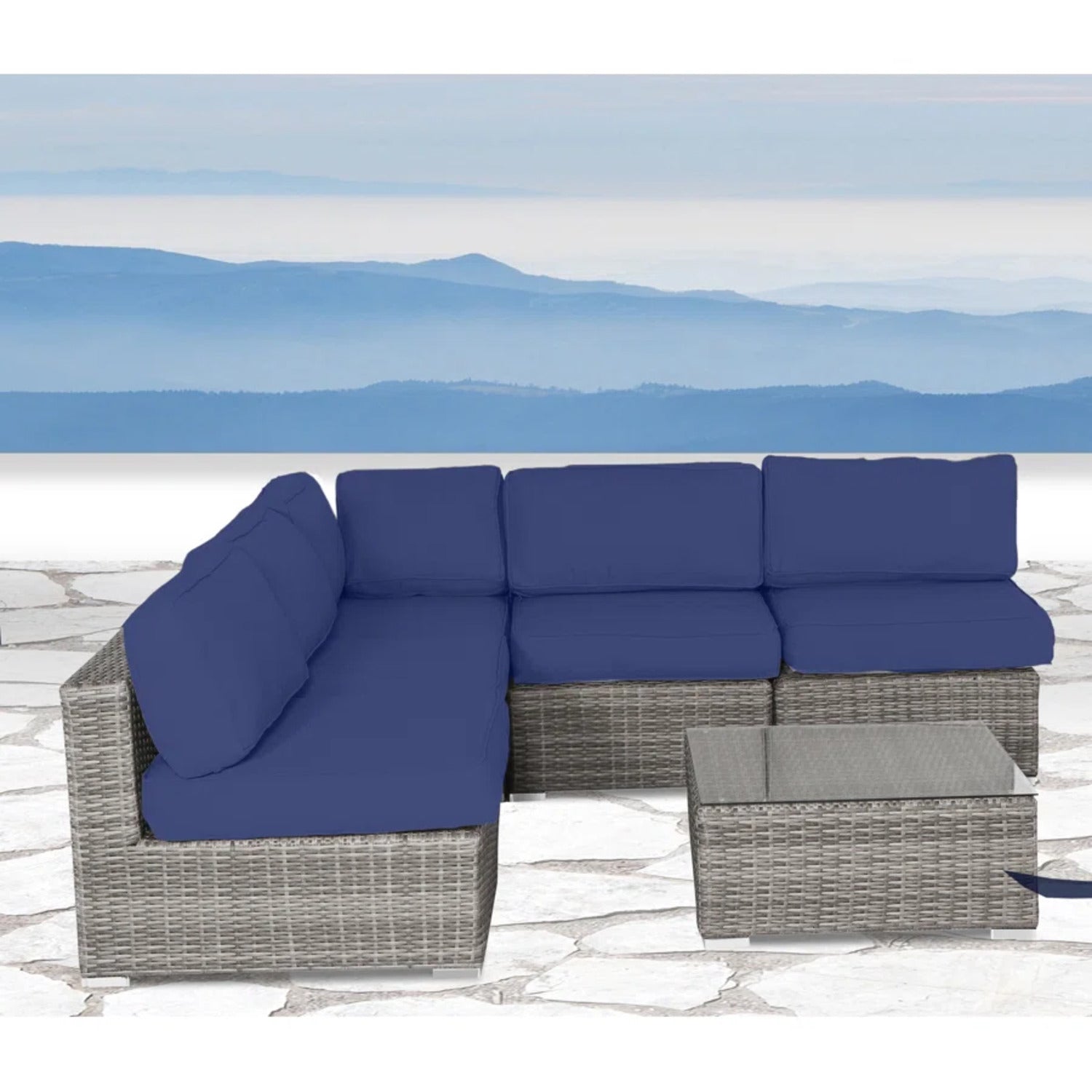 Fully Assembled 6-Piece Wicker Patio Furniture Set with Cushions