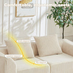 Minimalist Corduroy Sofa Featuring Curved Lines