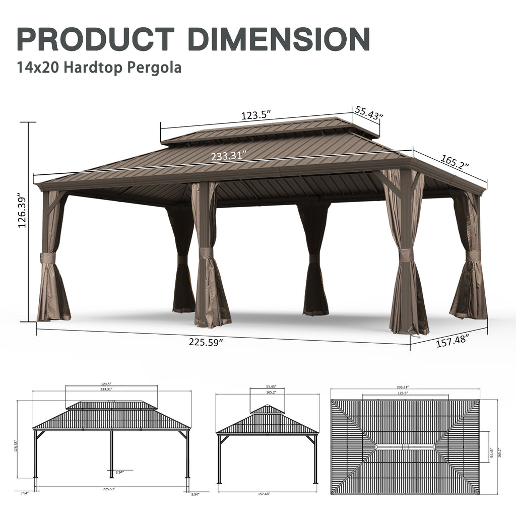 14' X 20' Hardtop Gazebo