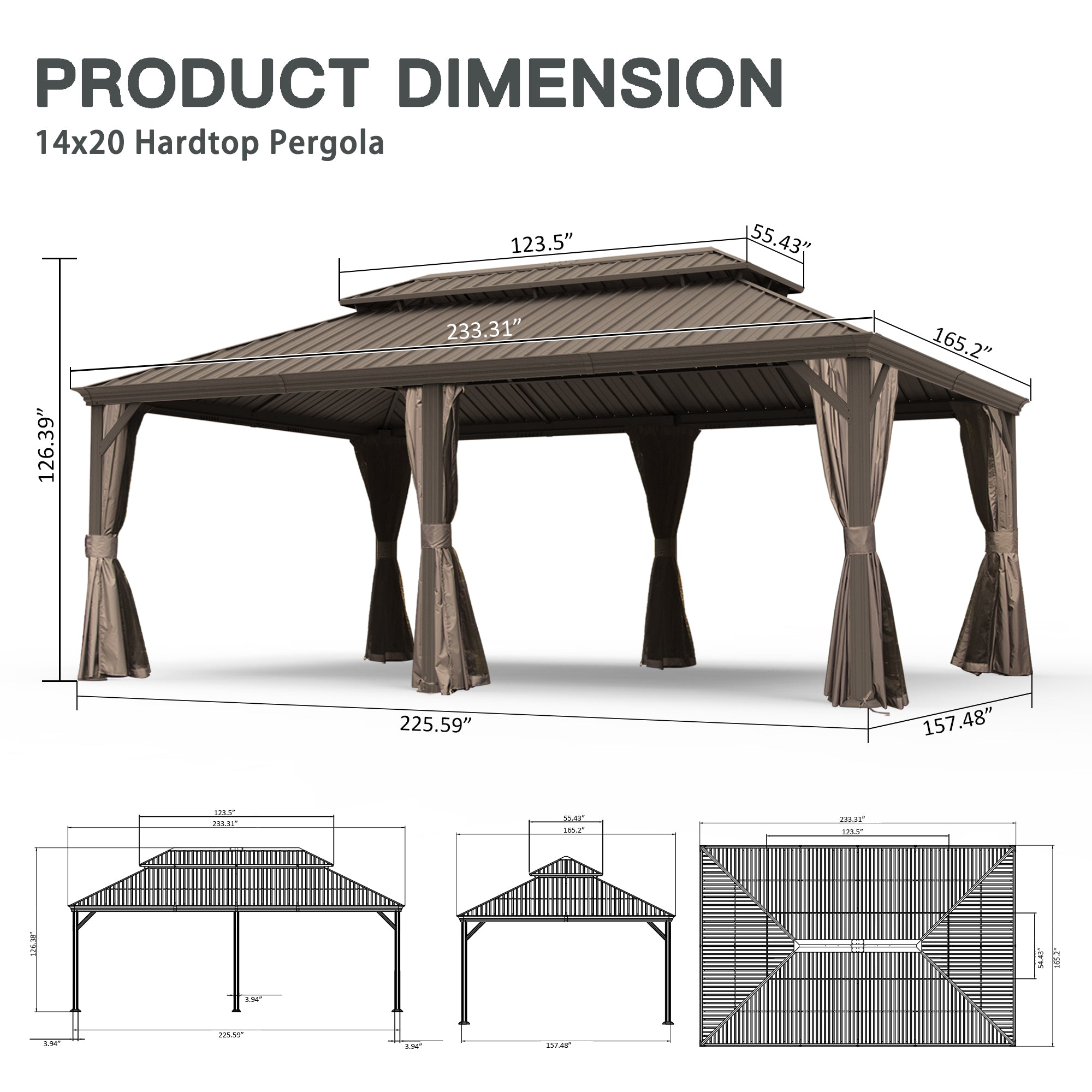 14' X 20' Hardtop Gazebo