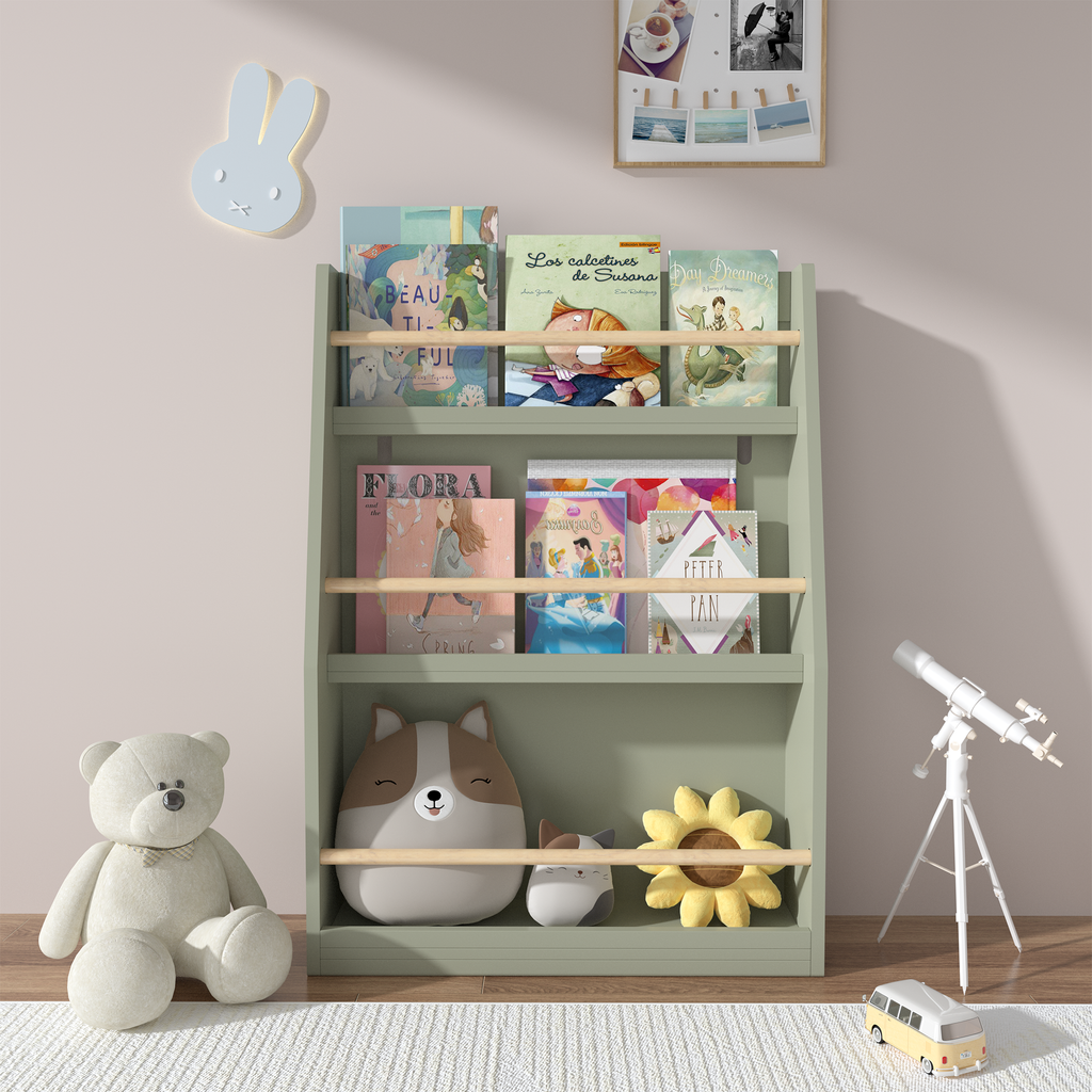 3 Tier Kids Book Shelf in Sage