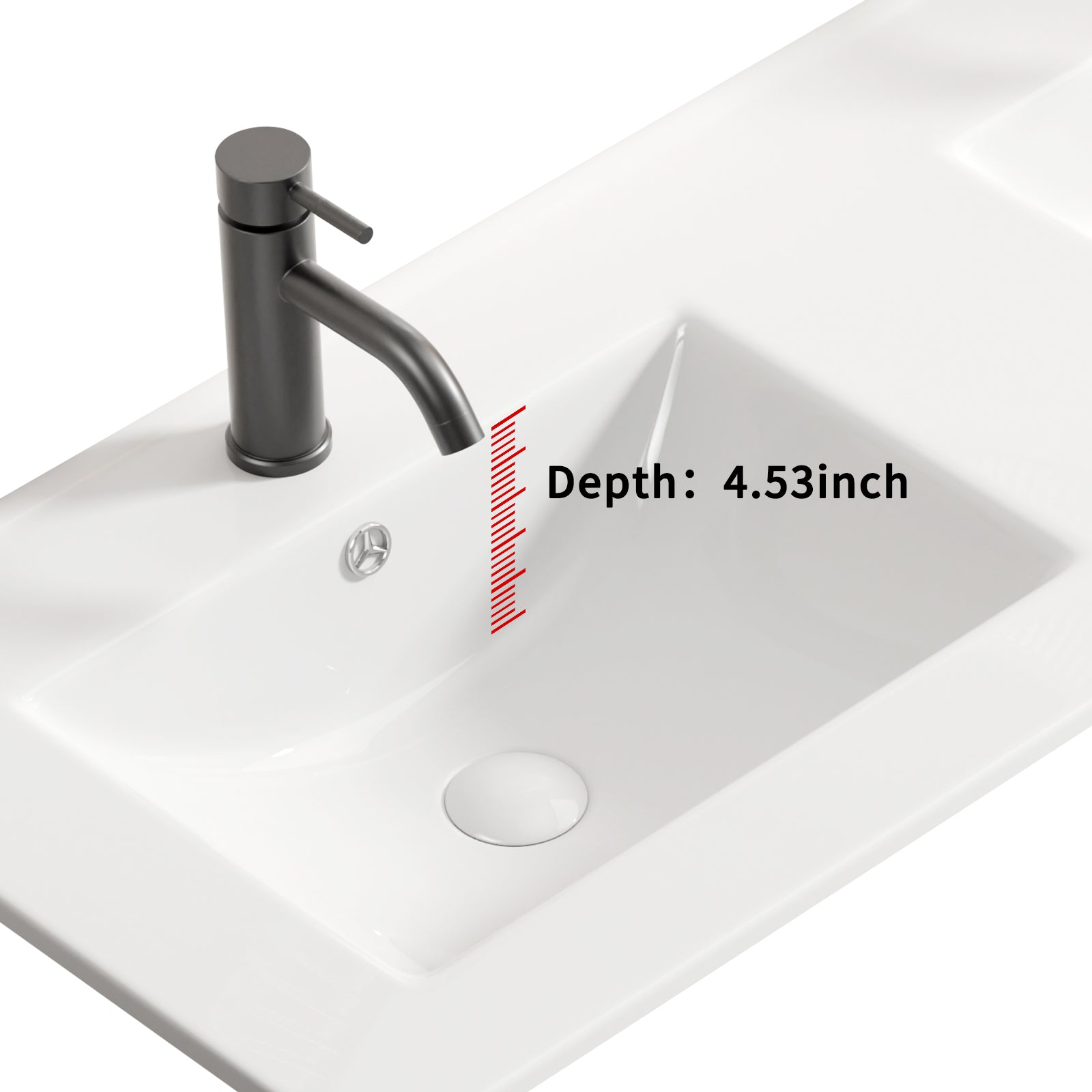 Double Bowl Ceramic Bathroom Sink
