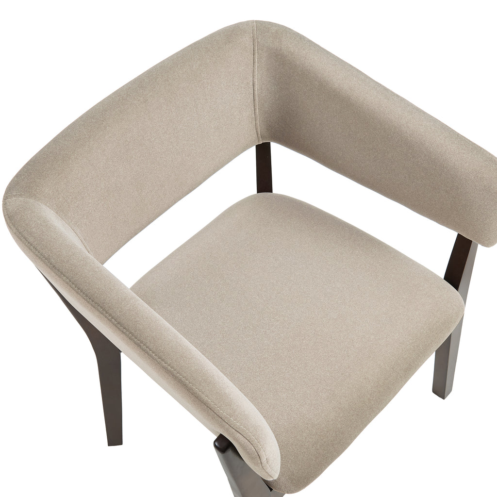Blake Wood Faux Mohair Armchair