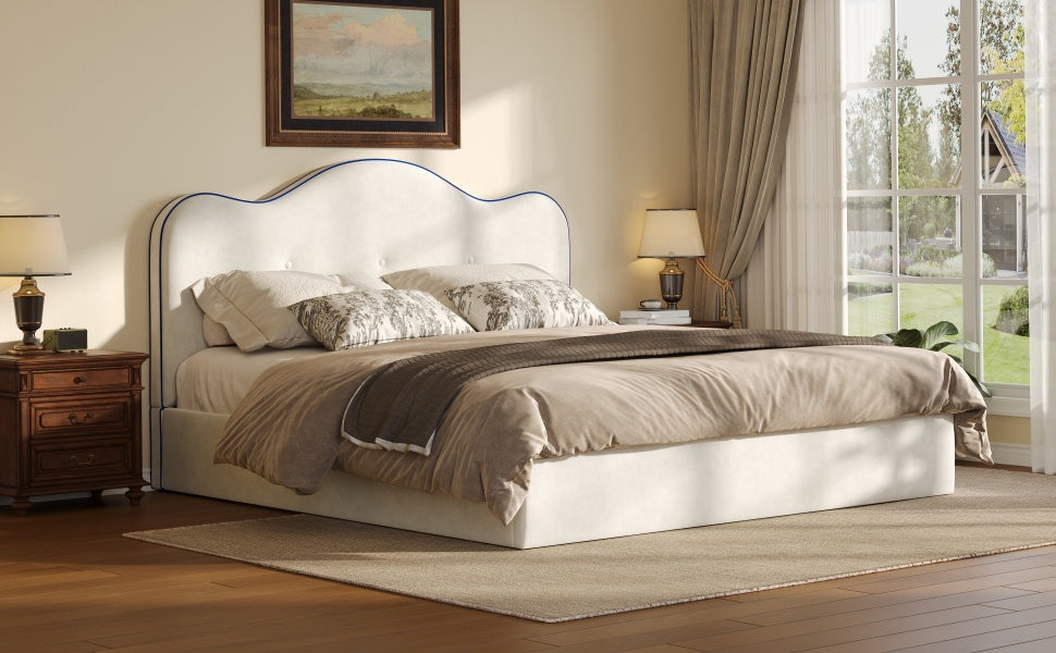 Queen Size Upholstered Platform Bed