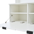 49.6" 5-in-1 Hall Tree with Bench, Shoe Storage & Open Cabinets
