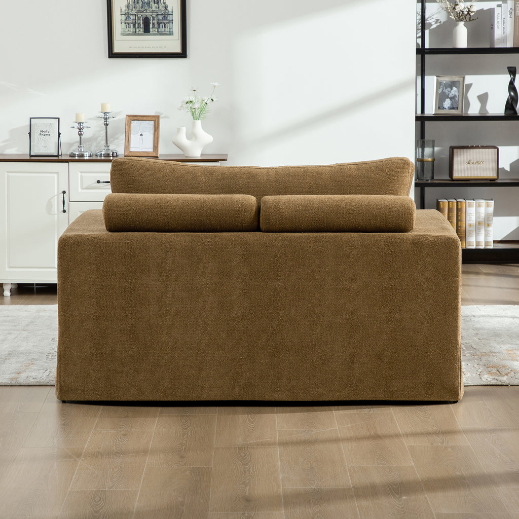 56.3" Wide Extra-Large Sofa Bed, Chenille