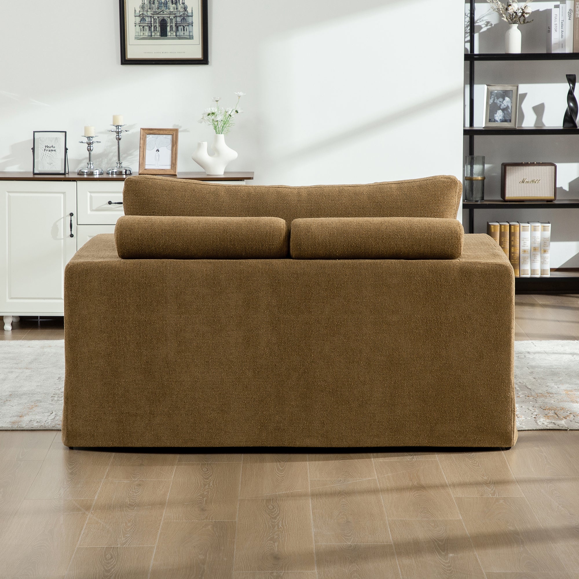 56.3" Wide Extra-Large Sofa Bed, Chenille