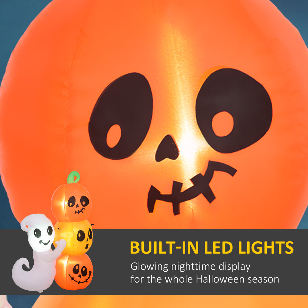 HOMCOM 5ft Inflatable Halloween Ghost and Pumpkin Decoration