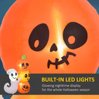 HOMCOM 5ft Inflatable Halloween Ghost and Pumpkin Decoration