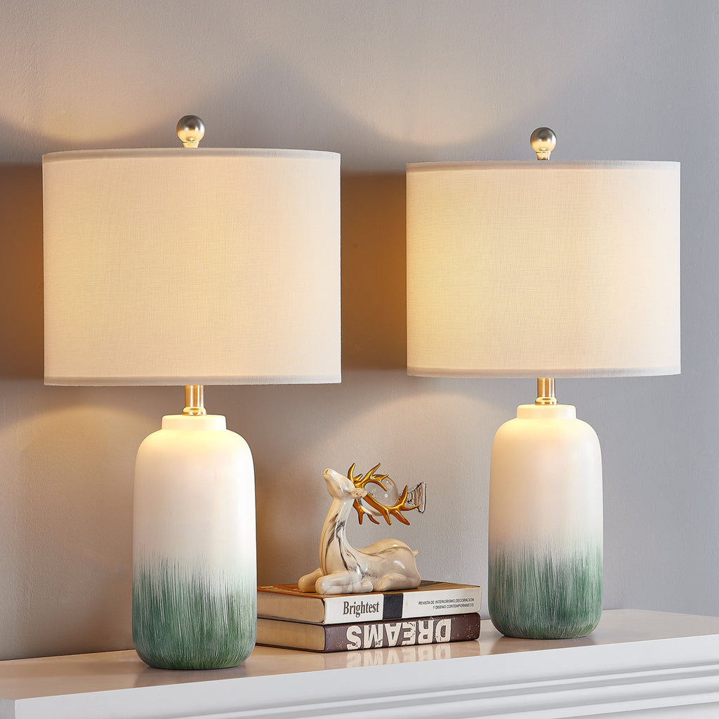 23-Inch Modern Green Ceramic Table Lamp
