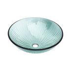 Artistic Vertical-Textured Glass Vessel Bathroom Sink