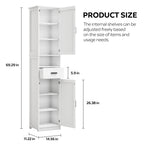 69" H Tall Bathroom Storage Cabinet with 2 Barn Doors and 1 Drawer