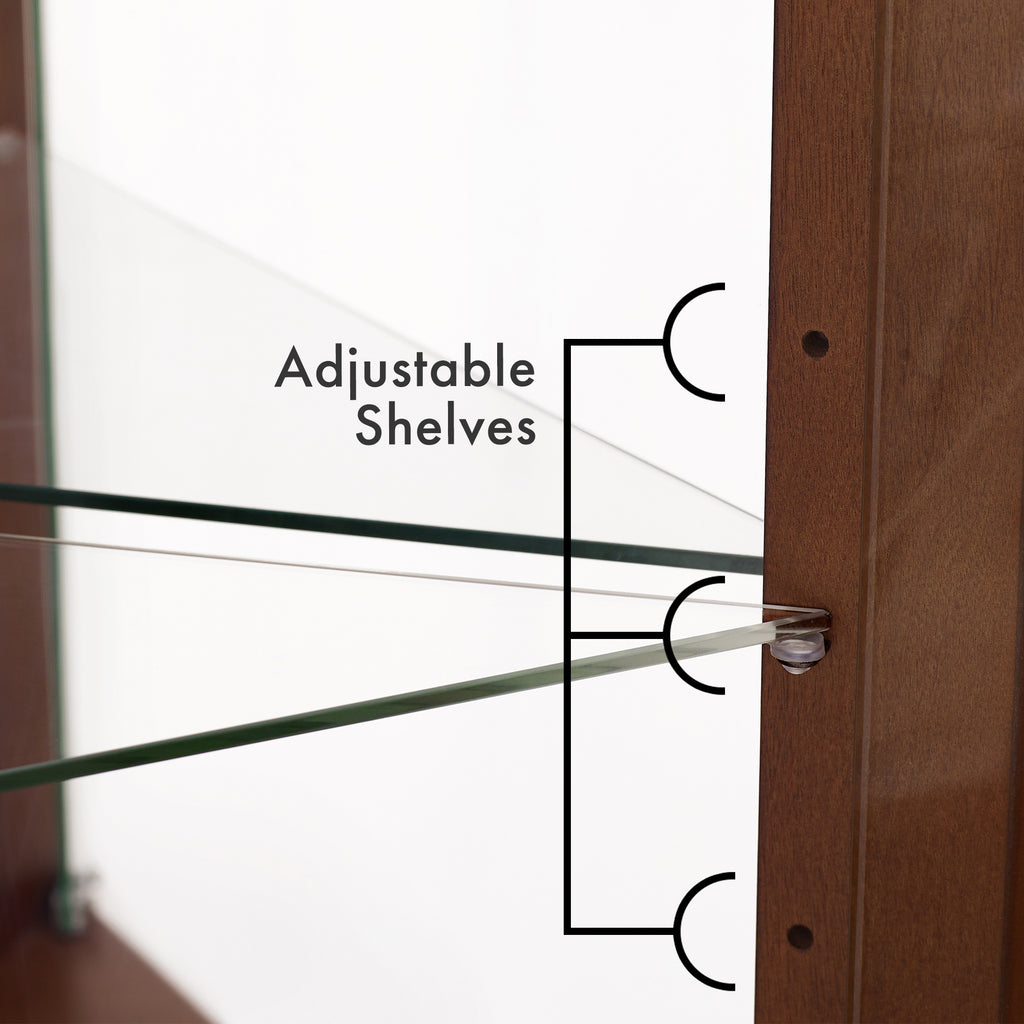 Corner Curio Display Cabinet with Lights