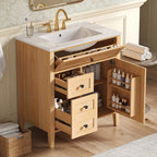 30" Natural Wood Grain Bathroom Vanity