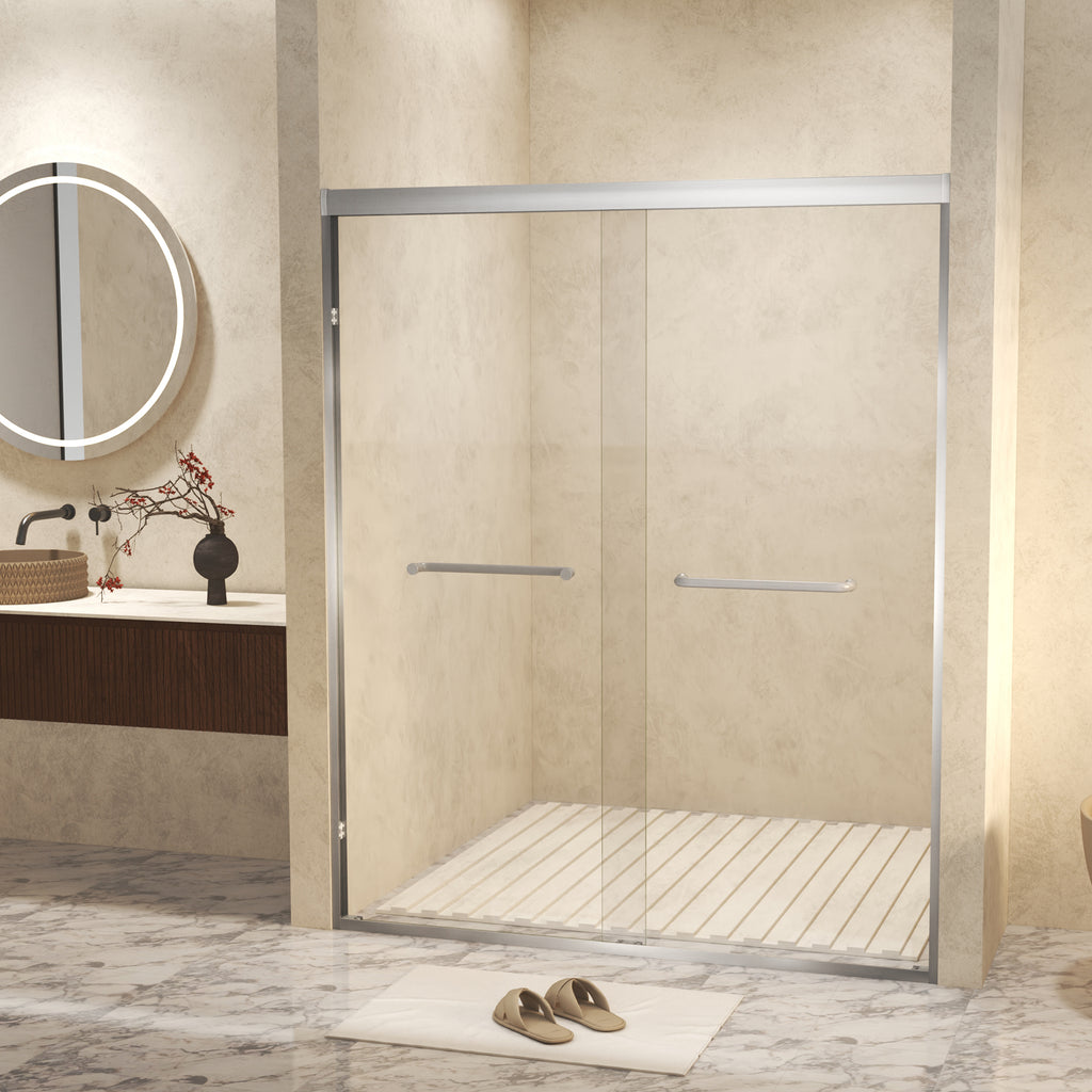 Double Sliding Shower Door with Aluminum Frame