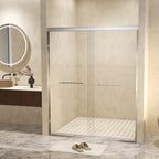 Double Sliding Shower Door with Aluminum Frame